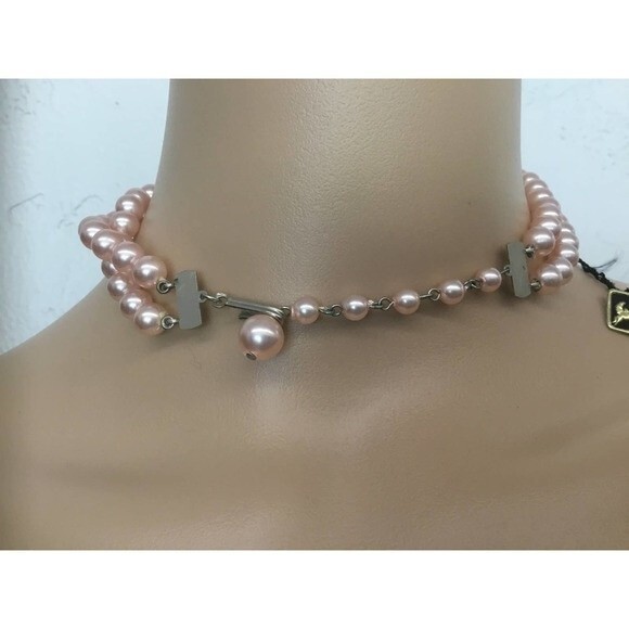 Vintage Coro Pink Pearl Double Strand Necklace - Picture 3 of 3